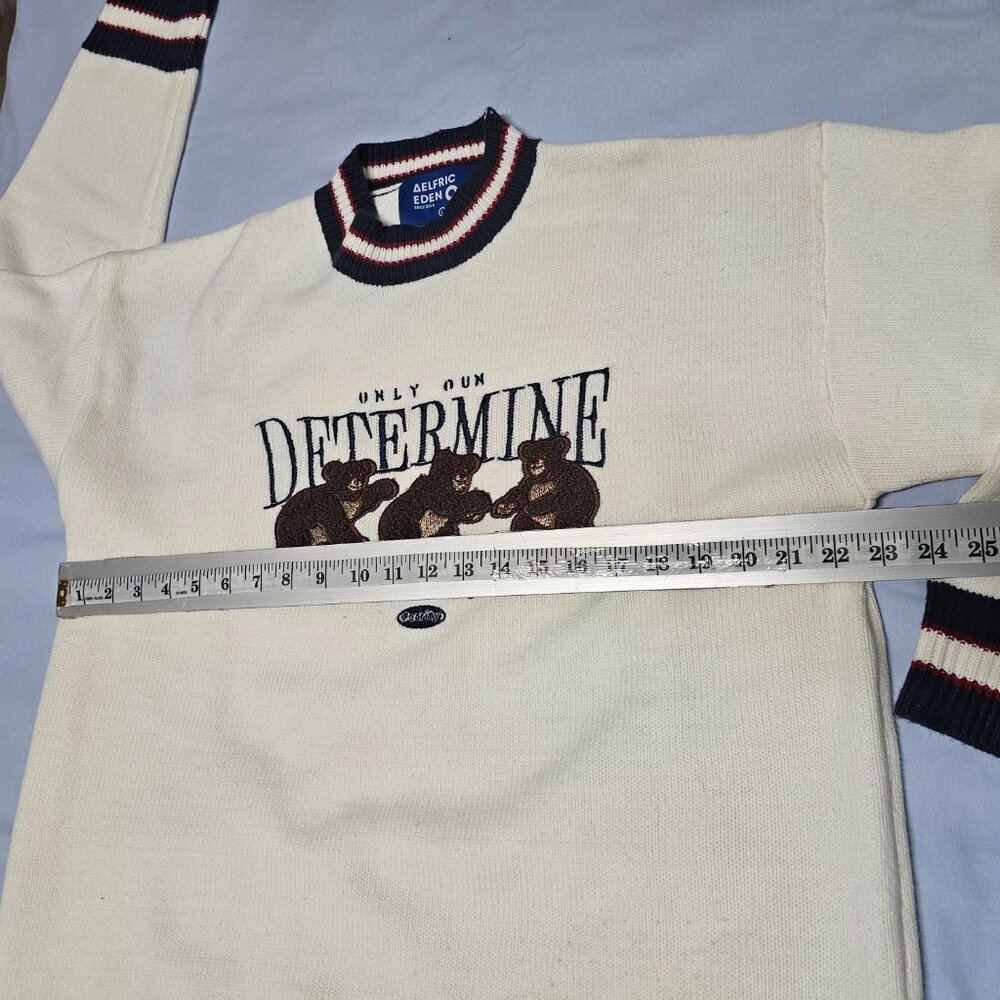 Aelfric Eden Bear Embroidered Pullover Sweater Women's Size Large/L - Picture 8 of 12